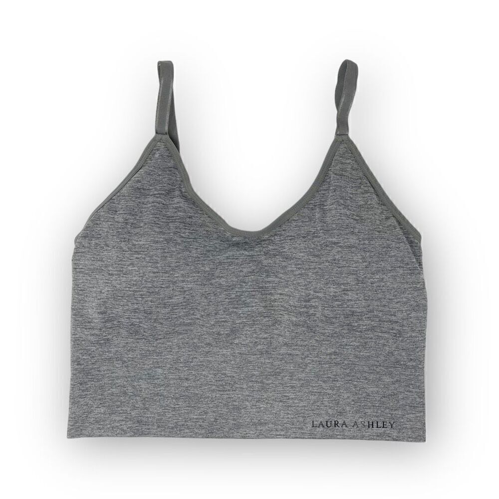 Laura Ashley Seamless Wireless Longline Lounge Sports Bra Gray Women’s Size 1X